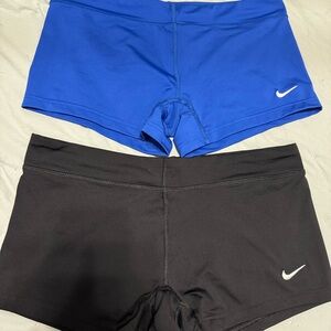 Nike Women's Blue and Black Training Shorts volleyball shorts size large